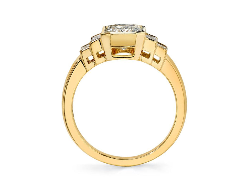 Vintage-Inspired Emerald Cut Diamond Engagement Ring