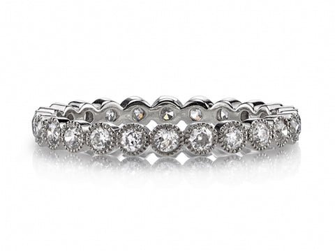 Hammered White Gold Men's Wedding Band