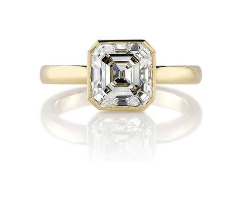 Vintage-Inspired Emerald Cut Diamond "Caroline" Engagement Ring