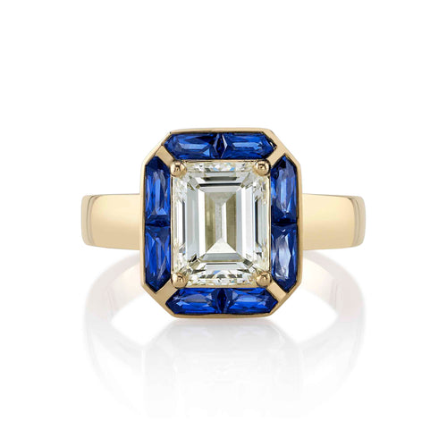 Vintage-Inspired Diamond and Sapphire "Pippa" Engagement Ring