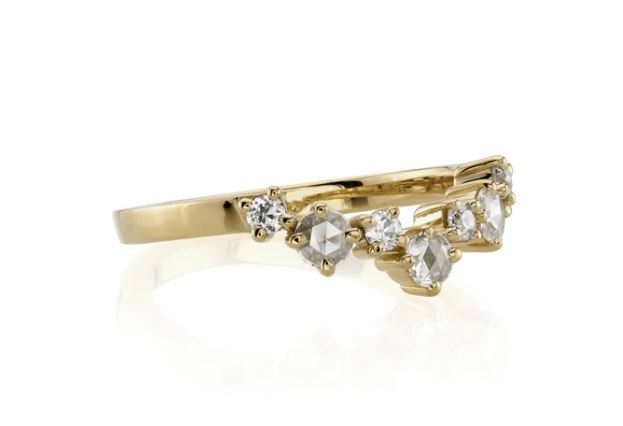 Vintage-Inspired Rose Cut Diamond Wedding Band
