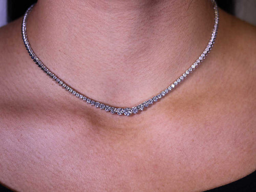 Round Diamond Riviera Necklace