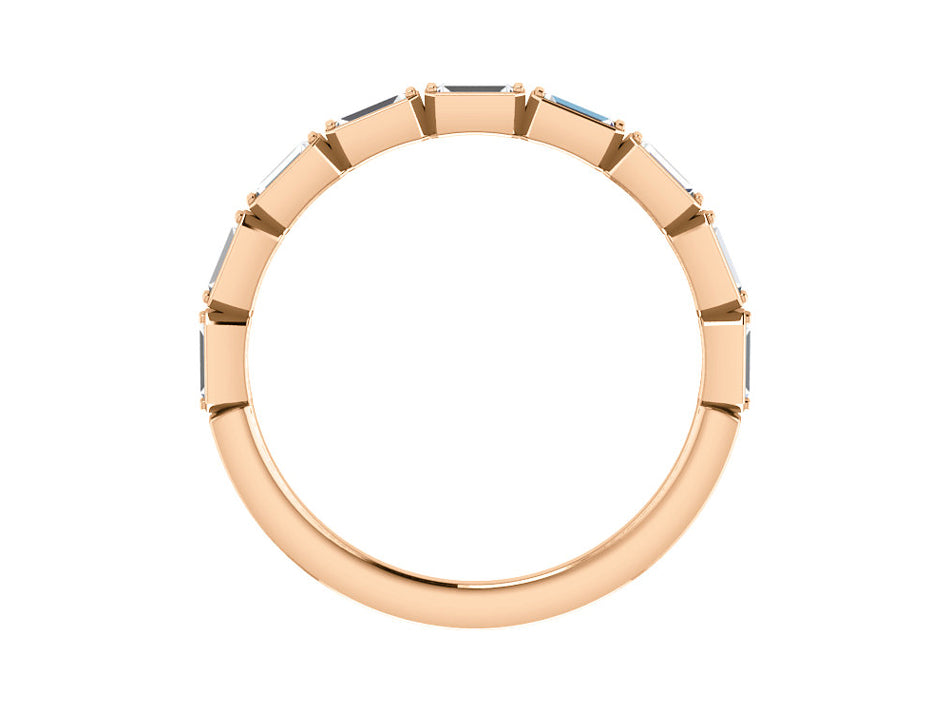 14K Rose Gold and Baguette Diamond Wedding Band in Washington DC