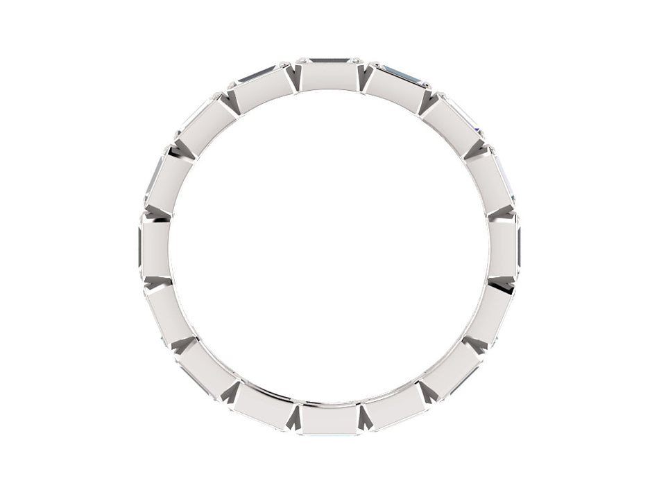 14K White Gold and Baguette Diamond Wedding Band at the Best Jewelry Store in Washington DC