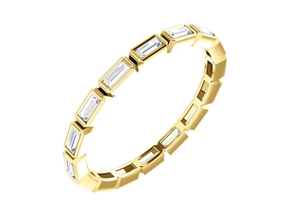 Baguette Diamond Eternity Wedding Band in Yellow Gold