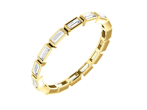 14K Yellow Gold and Baguette Diamond Wedding Band in Washington DC