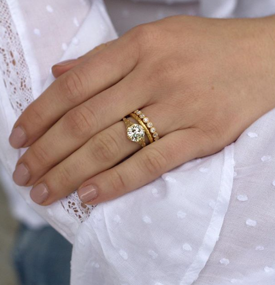 Vintage-Inspired Diamond "Gabby" Eternity Wedding Band