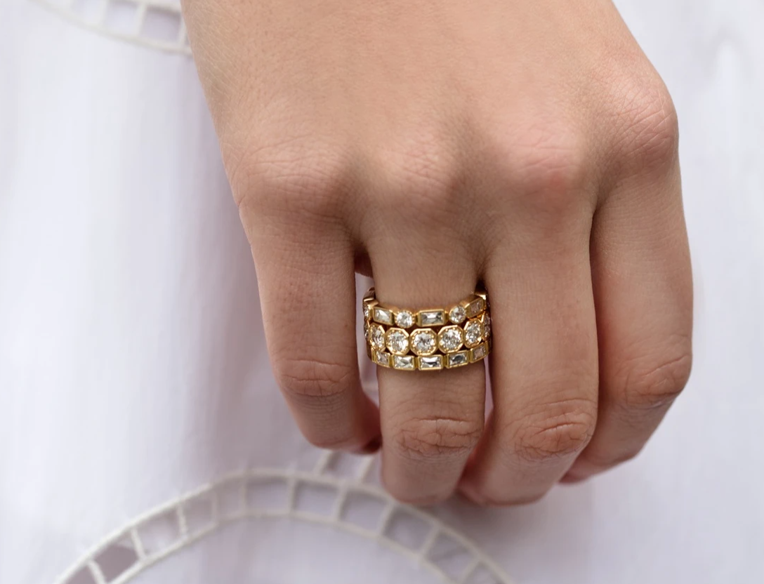 Vintage-Inspired Diamond "Hannah" Wedding Band