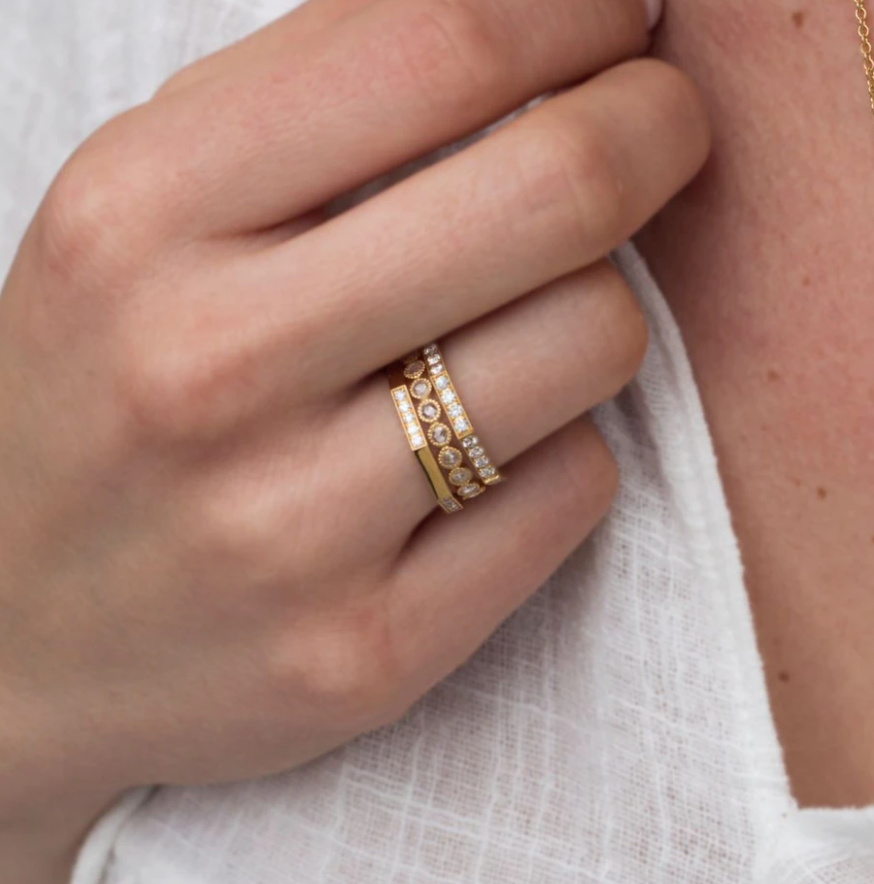 Vintage-Inspired Diamond "Gabby" Eternity Wedding Band
