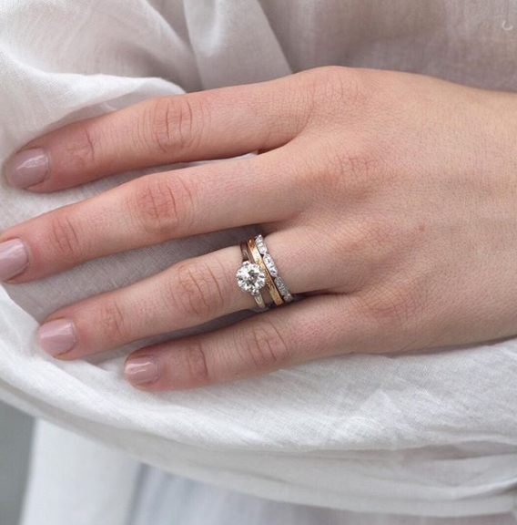 Vintage-Style Engraved "Hazel" Wedding Band