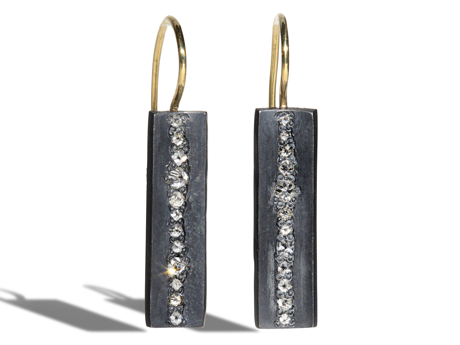 Inverted (Upside Down) Diamond Channel Drop Earrings