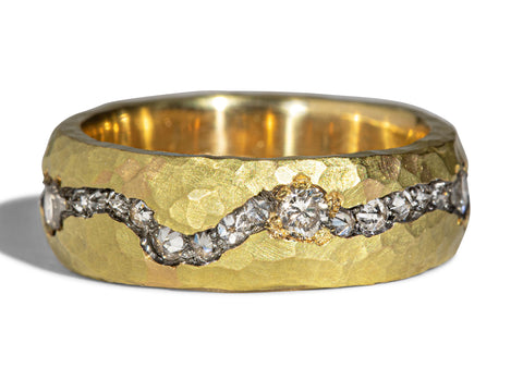Palladium and Oxidized Silver Men's Wedding Ring