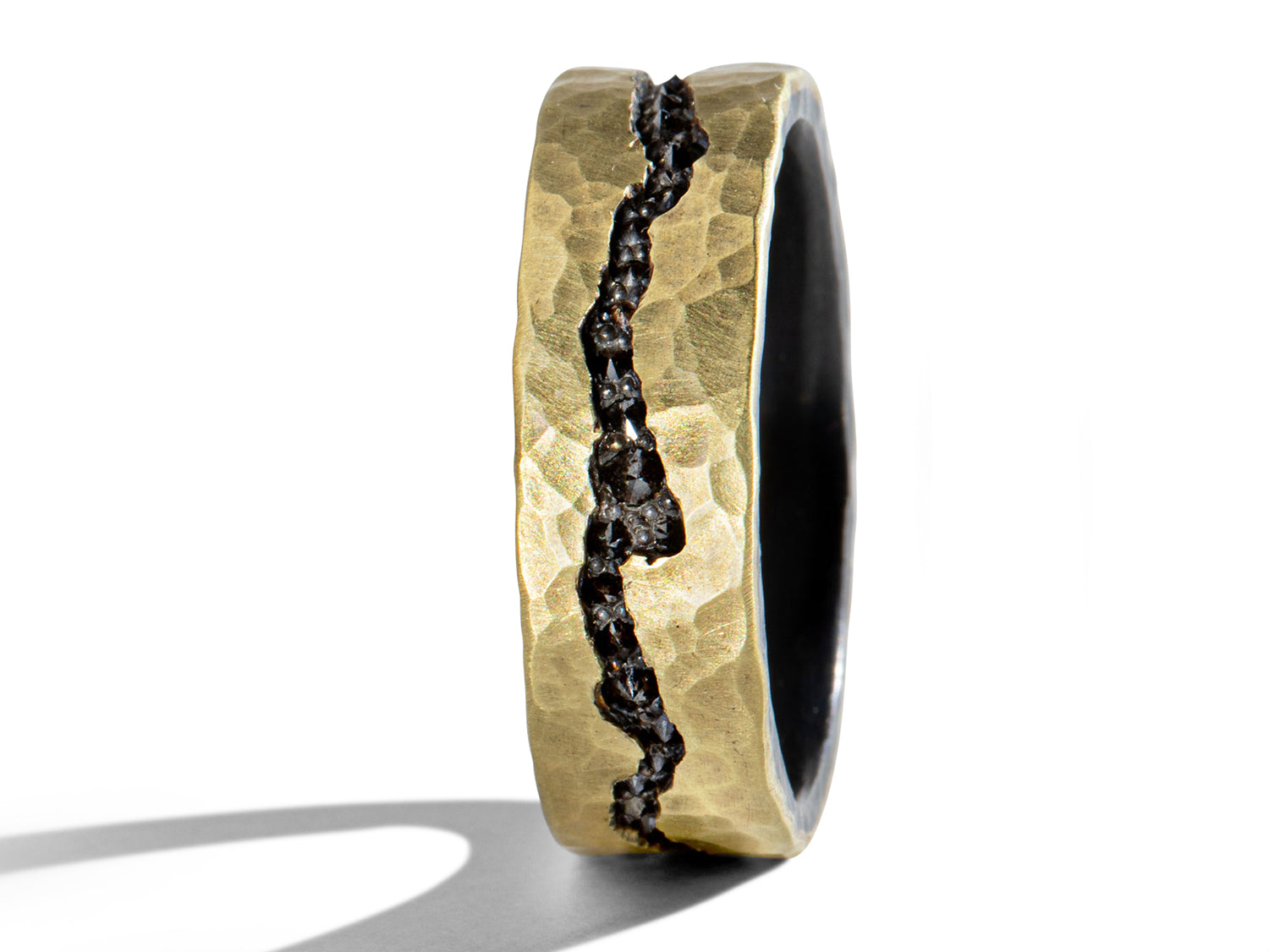 Inverted Black Diamond Channel Men's Wedding Band