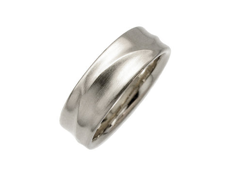 White and Rose Gold Men's Wedding Band