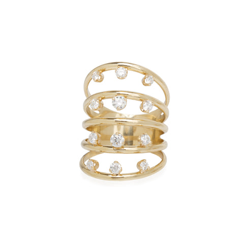 Freeform-Shaped Peridot Ring in 18K Yellow Gold
