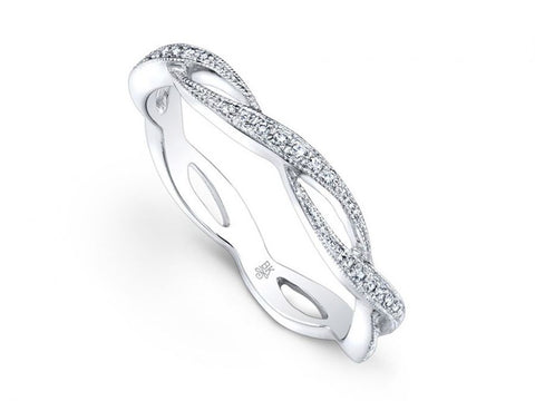 Hammered White Gold Men's Wedding Band