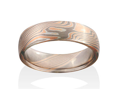 Precious Damascus Steel Men's Wedding Band