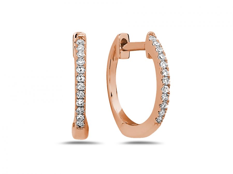 Diamond Huggie Earrings in 14K Rose Gold