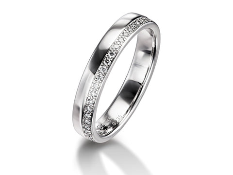 Hammered White Gold Men's Wedding Band