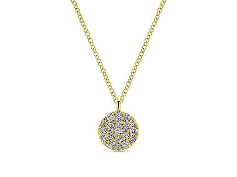 Petite "Circle of Diamonds" Necklace in Yellow Gold