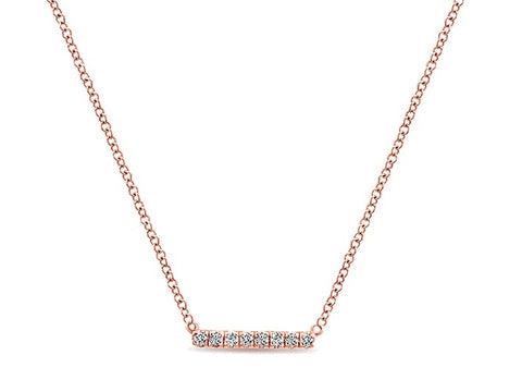 Petite Diamond Bar Necklace in Yellow Gold