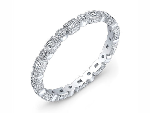 Hammered White Gold Men's Wedding Band