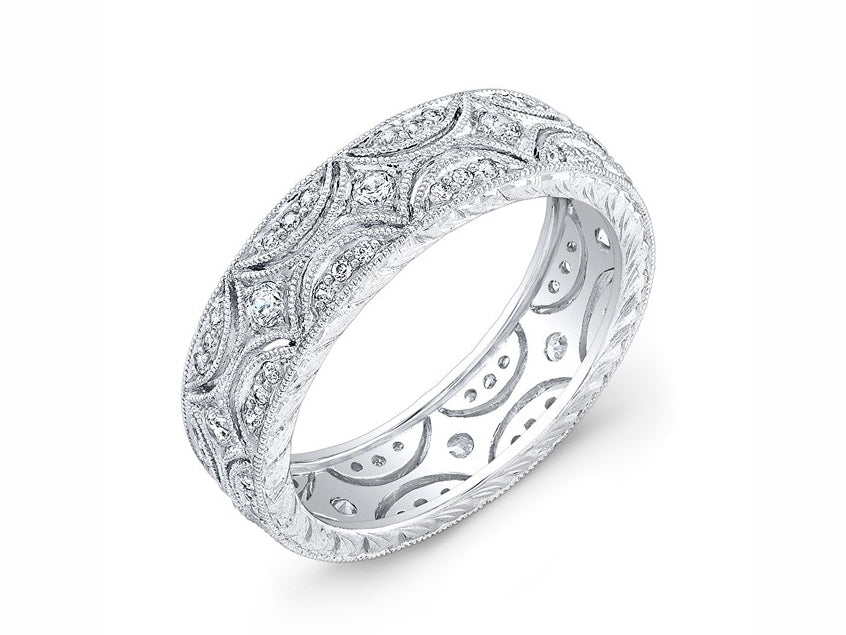 Pavé Diamond Wedding Band in White Gold