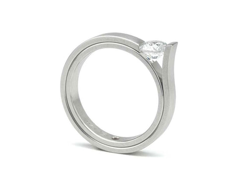 Inverted (Upside Down) Diamond Crater Ring