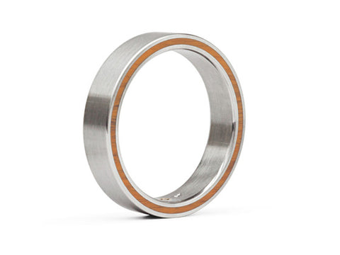 White and Rose Gold Men's Wedding Band