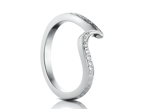 Sapphire and White Gold Men's Wedding Band