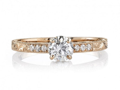 Single Stone rose gold and diamond engagement ring in Washington DC