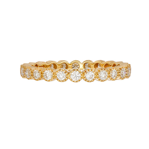 White Diamond Feuille Wedding Band
