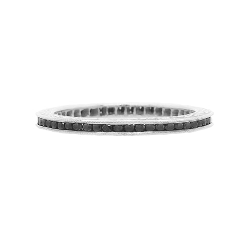 Black Diamond Eternity Wedding Band in White Gold