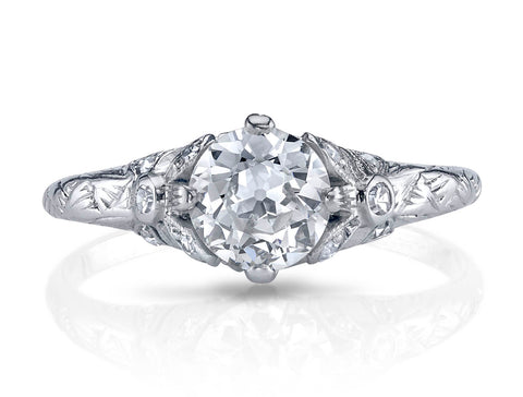 Vintage-Style Old Mine Cut Diamond Engagement Ring
