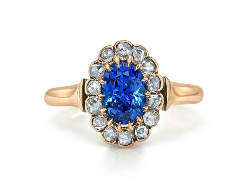 Victorian Sapphire and Diamond Antique Ring (circa 1900)