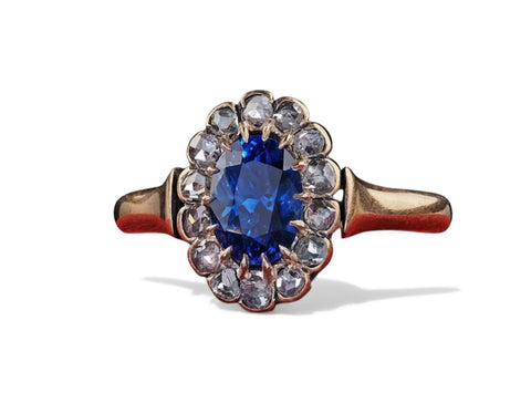 18K Rose Gold, Diamond and Ruby Engagement Ring Mounting