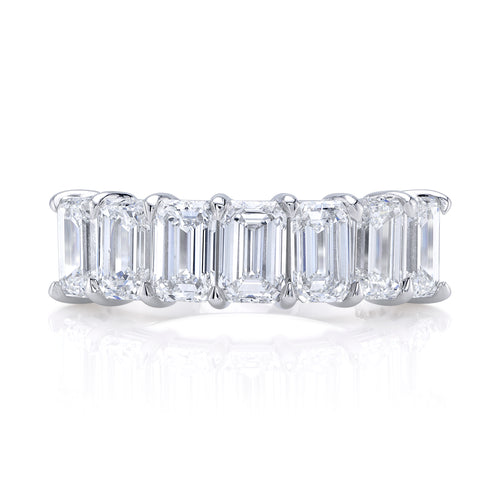 Emerald Cut Diamond Wedding Band in Platinum