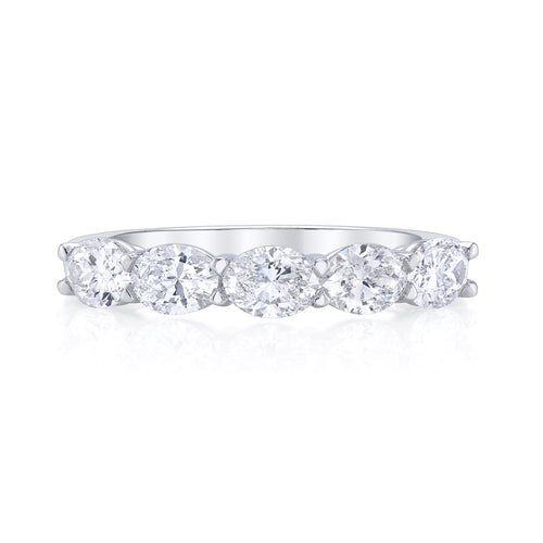 Oval Cut Diamond Wedding Band in Platinum