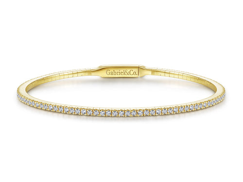 Diamond Bangle Bracelet in Yellow Gold