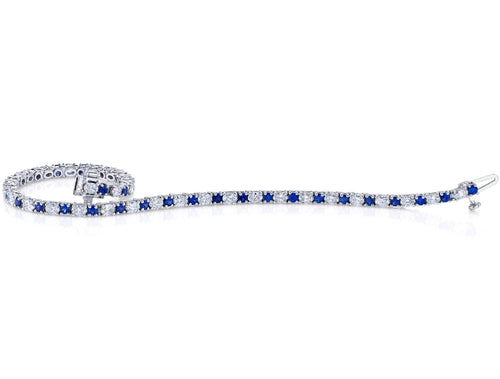 Sapphire and Oval Brilliant Diamond Bracelet