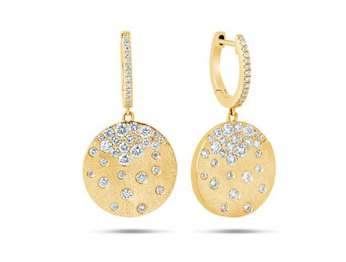 Brilliant Diamond Disc Drop Earrings