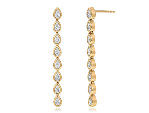 Pear-Shaped Diamond Dangling Earrings