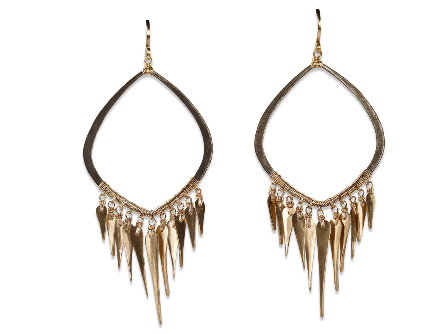 Dangling Fringe Earrings in Mixed Metals