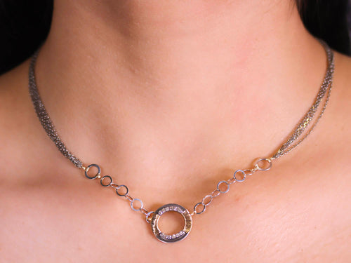 Pavé Rustic Gray Diamond Necklace