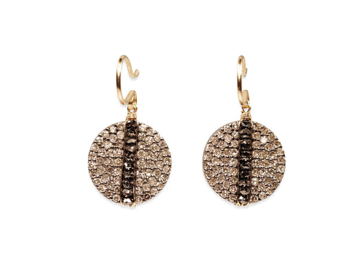 Rustic Gray and Black Diamond Dangle Earrings