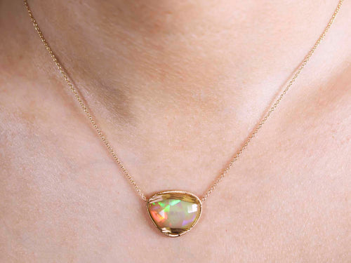 Ethiopian Opal Pendant Necklace