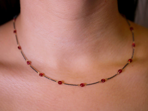 Red Spinel Beaded Necklace