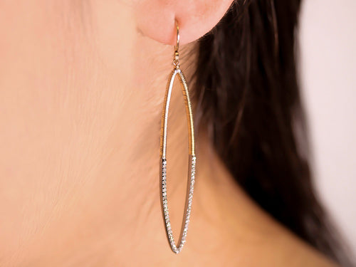 Pavé Gray Rustic Diamond Drop Earrings