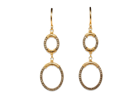 Pavé Rustic Gray Diamond Long Necklace