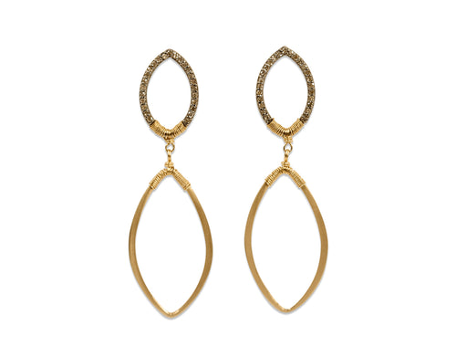 Pavé Rustic Gray Diamond Dangle Earrings